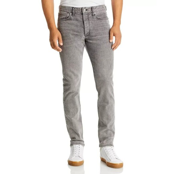 RAG & BONE Jeans Mens 38x30 Gray Wash Fit 2 Authentic Stretch Slim Greyson $255 - Picture 1 of 11